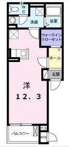 グレース ヴィラ(ワンルーム/3階)の間取り写真
