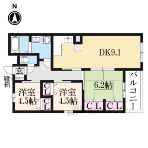 GARDENSTYLE光善寺(3LDK/3階)の間取り写真