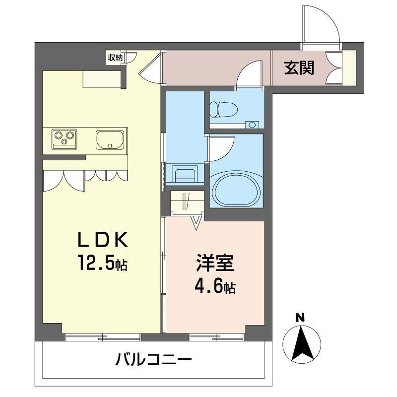 コート ボヌール(1LDK/1階)の間取り写真