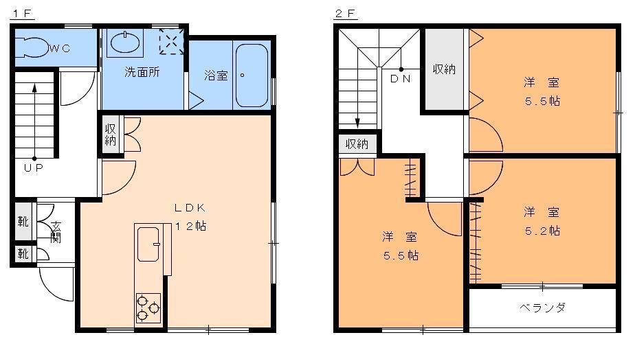 キャトルセゾン道後(3LDK/1階)の間取り写真