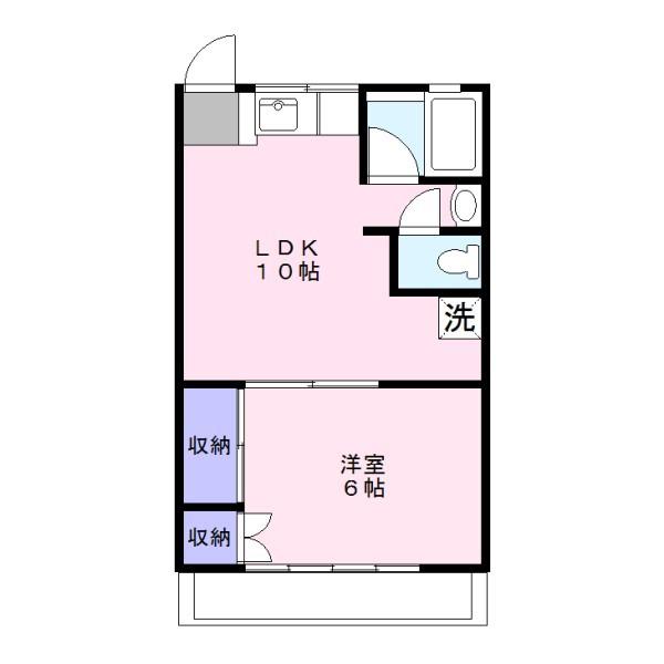 第二山下コーポ(1LDK/2階)の間取り写真