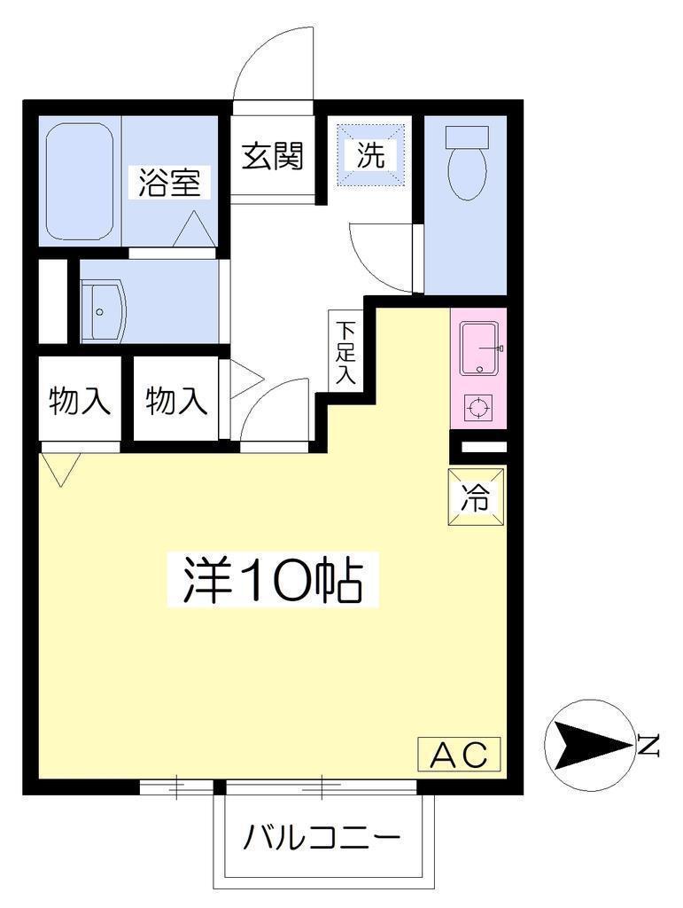 ノーザンライツ(ワンルーム/2階)の間取り写真