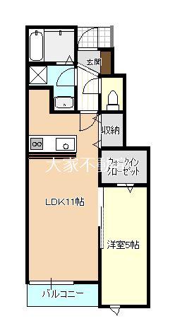 PREZIA栄田(1LDK/1階)の間取り写真