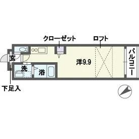 プラセール高砂(ワンルーム/6階)の間取り写真