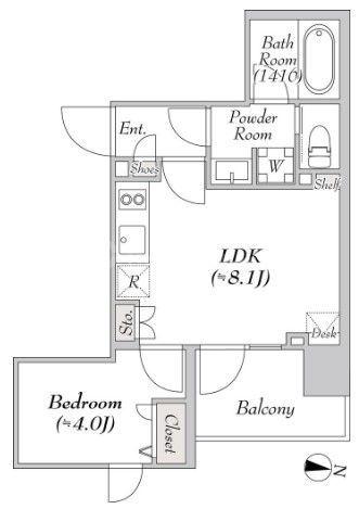 MYRIA RESIDENCE RYOGOKUII(1LDK/10階)の間取り写真