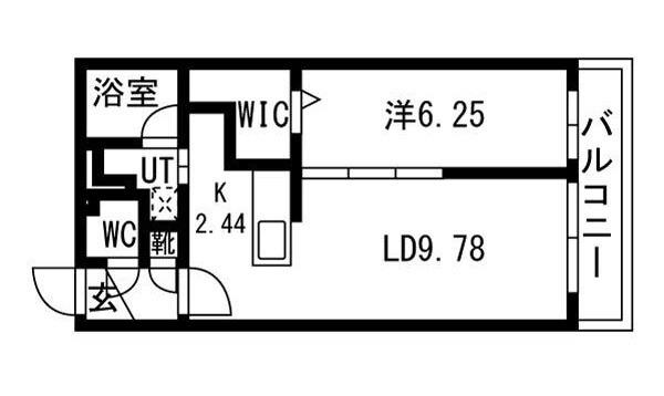 CIEL幌平橋II(1LDK/3階)の間取り写真