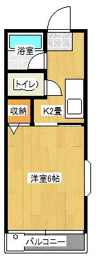 ハイツサンシャイン(1K/1階)の間取り写真