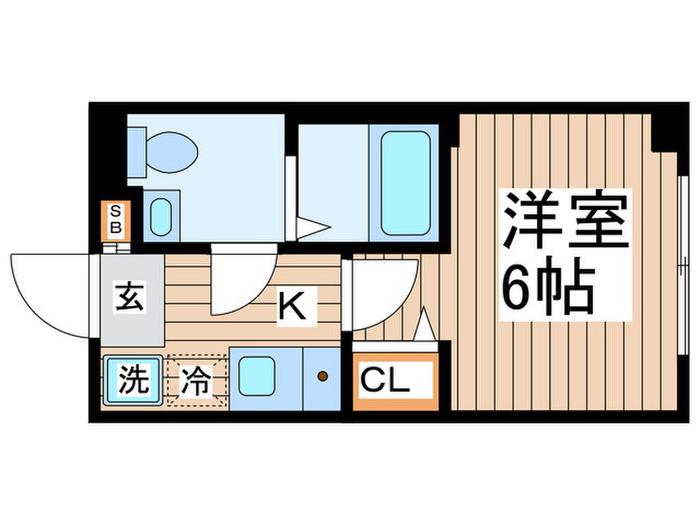 プランドール豊玉中(1K/2階)の間取り写真