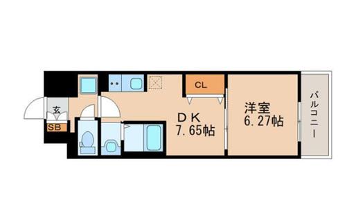 CITY連坊VII(1DK/2階)の間取り写真