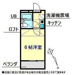 シティパレス芦山2(1K/2階)の間取り写真