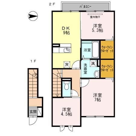 ピンブルコート(3LDK/2階)の間取り写真