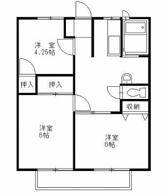 宇高前パナハイツ(3DK/2階)の間取り写真