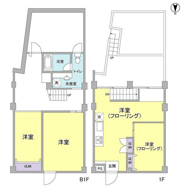 元住吉アートフラッツ(2SLDK/1階)の間取り写真