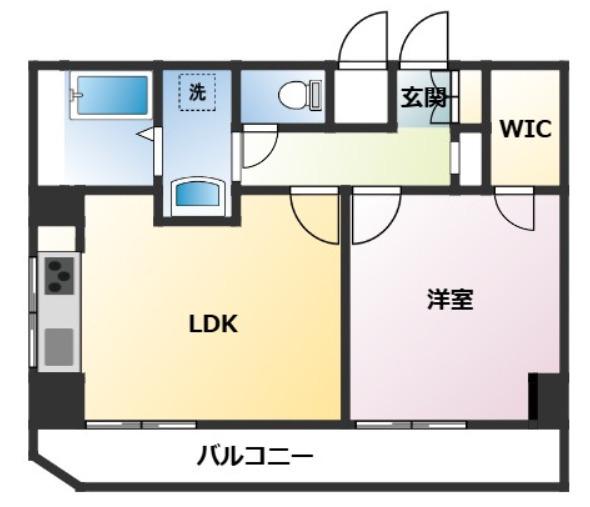 NICハイム鶴見渡辺第1(1LDK/5階)の間取り写真