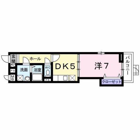 シュヴァルマラン(1DK/2階)の間取り写真