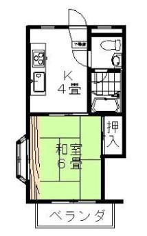 コーポ須山(1K/2階)の間取り写真