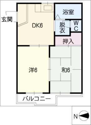 アトゥレ五反田(2DK/2階)の間取り写真