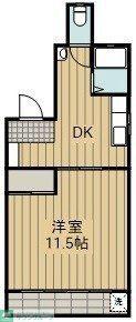 榎本ビル(1DK/2階)の間取り写真