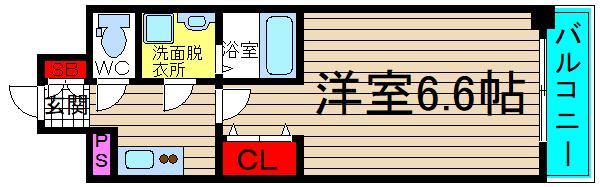 レイズプロダクト西住之江アダムユー(1K/4階)の間取り写真