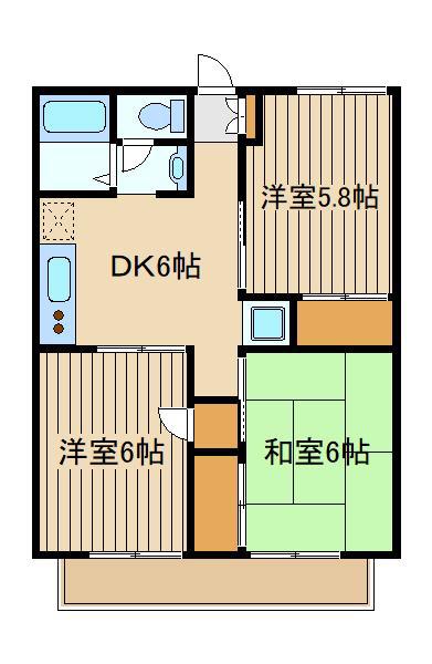 エスポワール エービー(3DK/1階)の間取り写真