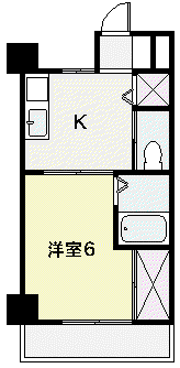 グランデュール広小路(1K/2階)の間取り写真