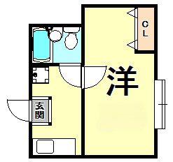 ベル今津(1K/3階)の間取り写真