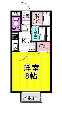 エスペランス(1K/1階)の間取り写真