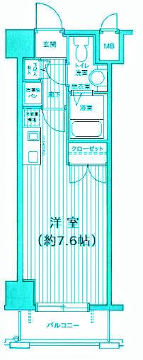 カーサ大井町(ワンルーム/6階)の間取り写真