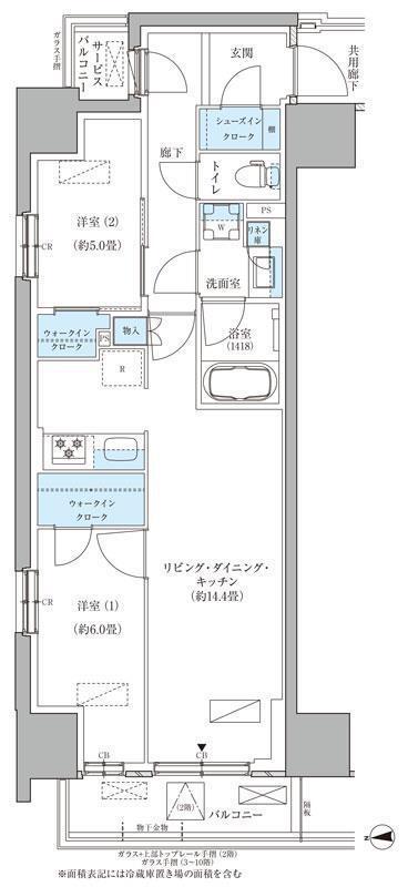 パークアクシス品川天王洲アイル(2LDK/10階)の間取り写真