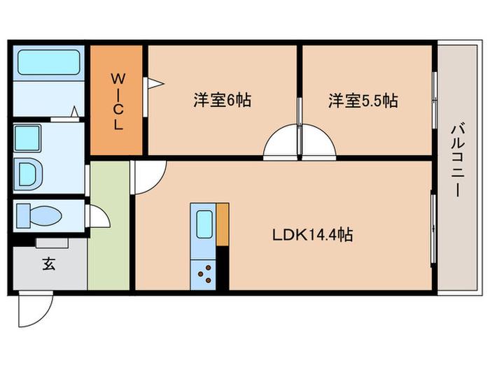 ＪＲ東海道本線 草津駅(滋賀) 徒歩21分 3階建 築2年(2LDK/3階)の間取り写真