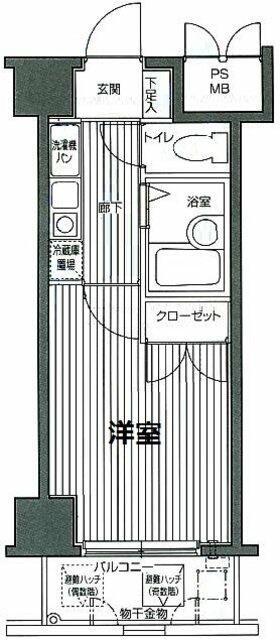 ガラ・シティ笹塚(1K/4階)の間取り写真