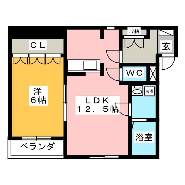 フォルティア(1LDK/1階)の間取り写真