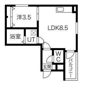 MOVE中村日赤(1LDK/2階)の間取り写真