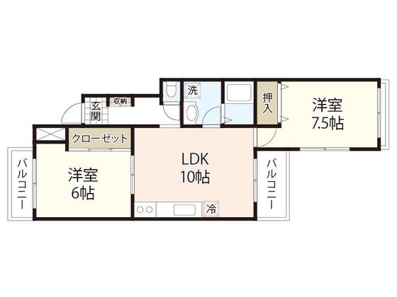 シティハイツ金屋町(2LDK/9階)の間取り写真