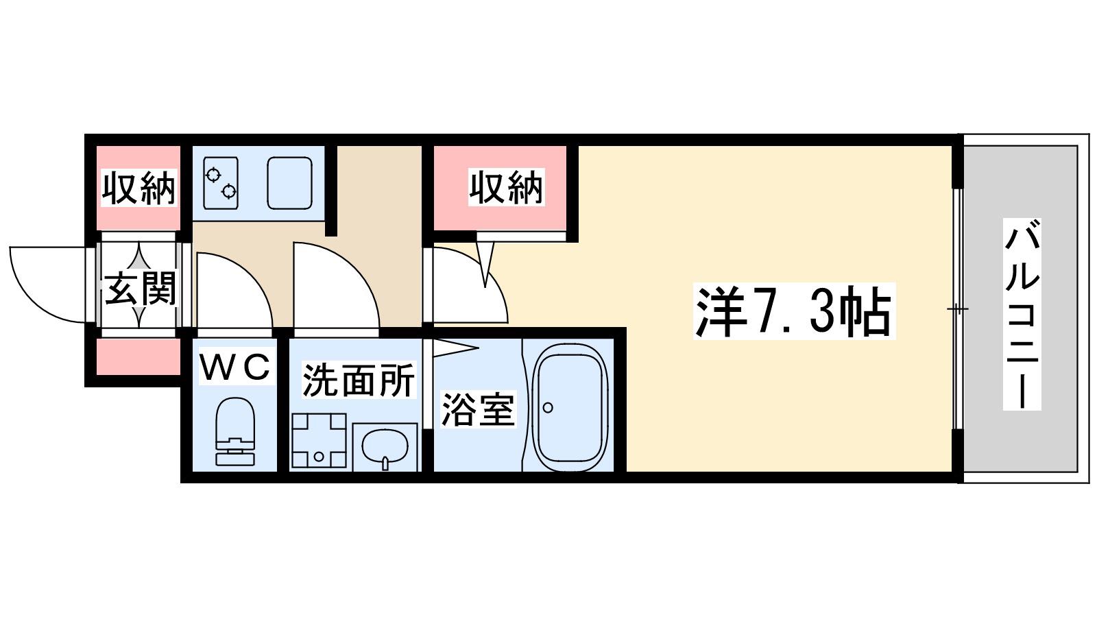 ラドゥセール西天満(1K/13階)の間取り写真