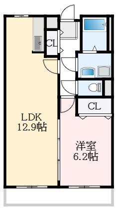 サングレイスI(1LDK/1階)の間取り写真