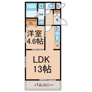 プリミエール東水切町II(1LDK/3階)の間取り写真