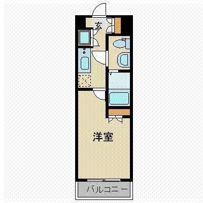 ヴィーダスカイコート品川(1K/2階)の間取り写真