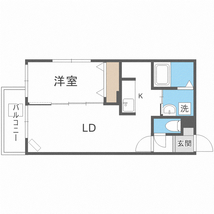 ヴィラーチェ旭町(1LDK/3階)の間取り写真