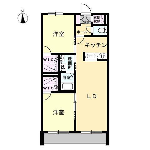 ディアマンノアール(2LDK/1階)の間取り写真