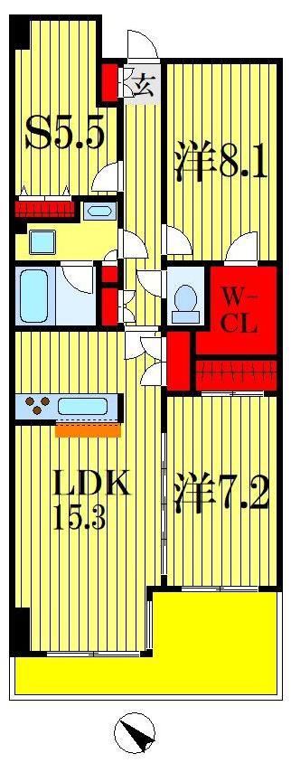 リーベスト西千葉(3LDK/13階)の間取り写真