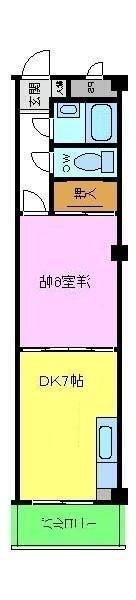 アプティ3番館(1DK/1階)の間取り写真