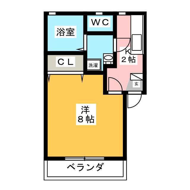 エスポアール原山(1K/1階)の間取り写真
