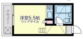 ニューエクセレントハウス妙蓮寺B棟(ワンルーム/2階)の間取り写真