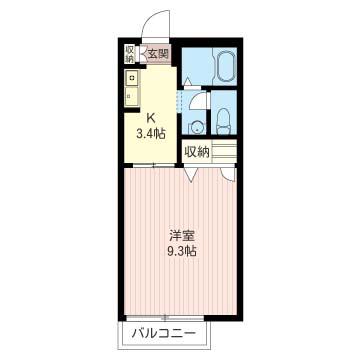 ピュアシャトレ(1K/2階)の間取り写真