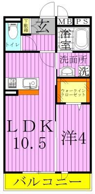 パークフラッツ(1LDK/3階)の間取り写真