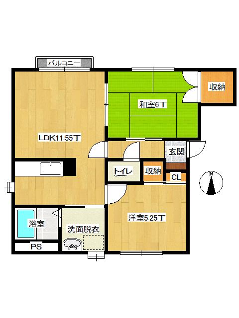 クレール(2LDK/1階)の間取り写真