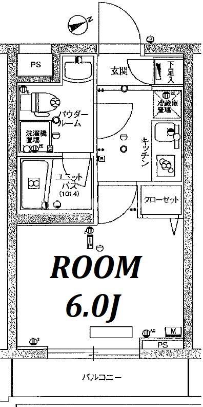 スカイコート品川東大井(1K/2階)の間取り写真