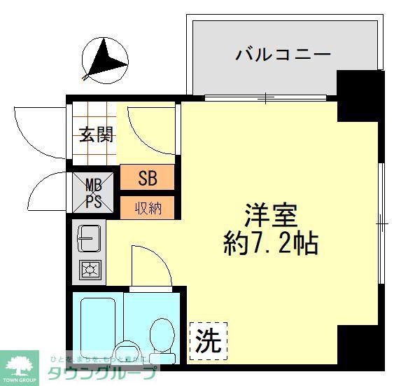 ライオンズマンション三鷹さくら通(ワンルーム/4階)の間取り写真