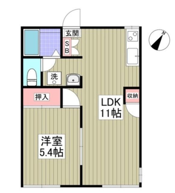 コーポ・ラピュタ2(1LDK/2階)の間取り写真